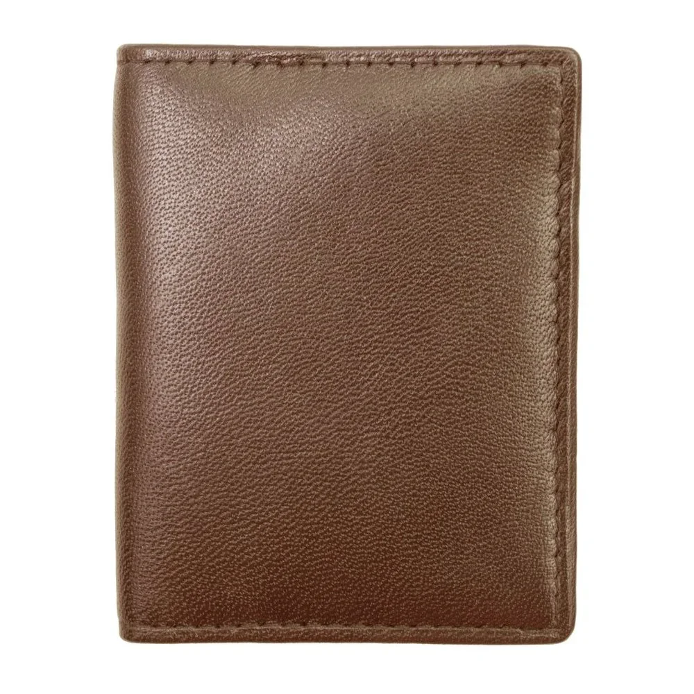 Genuine Leather Men's Bifold Card Holder with RFID Blocking